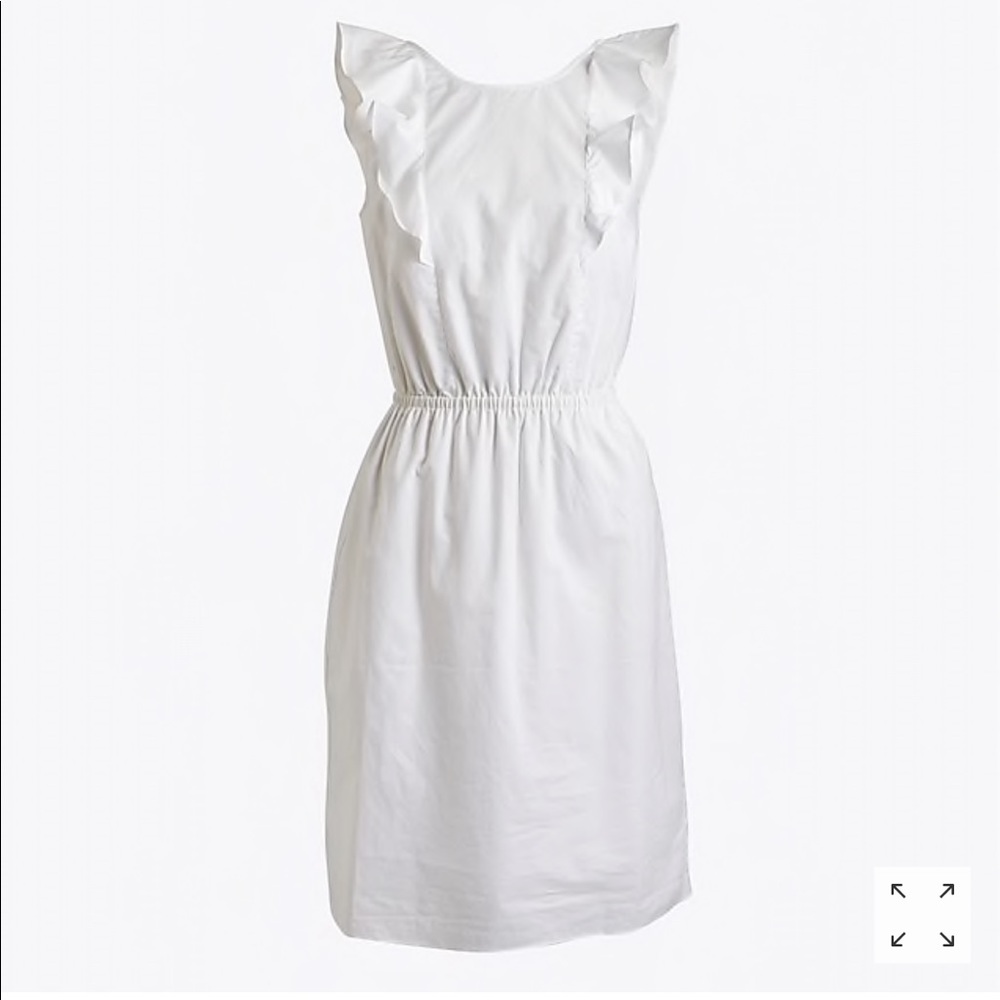 J Crew White Ruffle Dress